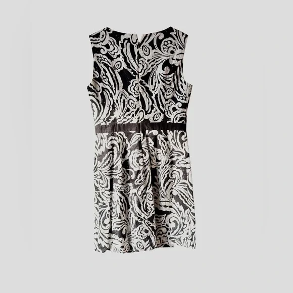 Anthropologie Tabitha Black & White Floral Cotton Dress Size 8 - Picture 4 of 10